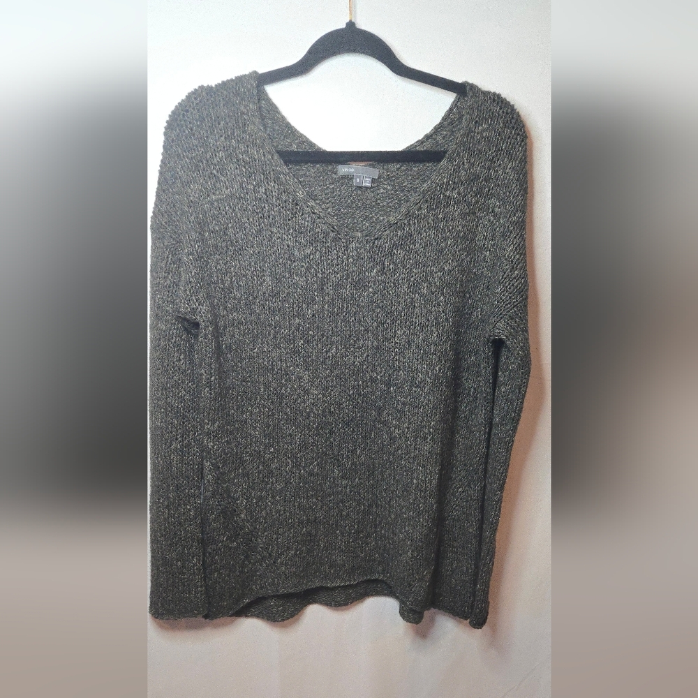 Vince Wool/Alpaca/Linen/Women's Small Brown Oversized Knit Sweater